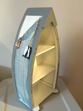 Boat shelf wood decor organizer